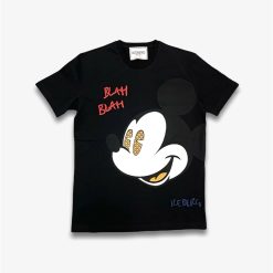 Iceberg T-shirt With Large Mickey Mouse Head Graphic Black
