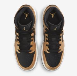 Air Jordan 1 Mid SE (GS) Black Metallic Gold White DR6967-071 2 Air Jordan 1 Mid SE (GS) Black Metallic Gold White DR6967-071 -Air Jordan Shop Air Jordan 1 Mid GS Black Metallic Gold DR6967 071 Release Date 3