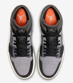Air Jordan 1 Mid SE Craft Black Cement Grey LT Granite DM9652-001 -Air Jordan Shop Air Jordan 1 Mid Inside Out Black DM9652 001 Release Date 3