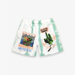 Chinatown Market Market Growth Market Sweatshorts Green Stripe Tie Dye