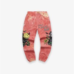 Chinatown Market Market Smiley Look At The Bright Side Pink Tie Dye Sweatpants Pink Tie Dye