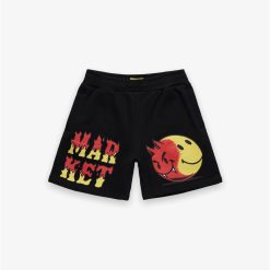Chinatown Market Market Smiley Good And Evil Sweatshorts Black