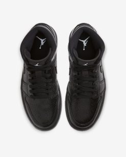 Women's Air Jordan 1 Mid Black Black White BQ6472-010 -Air Jordan Shop air jordan 1 mid womens shoe JpPnt1 1